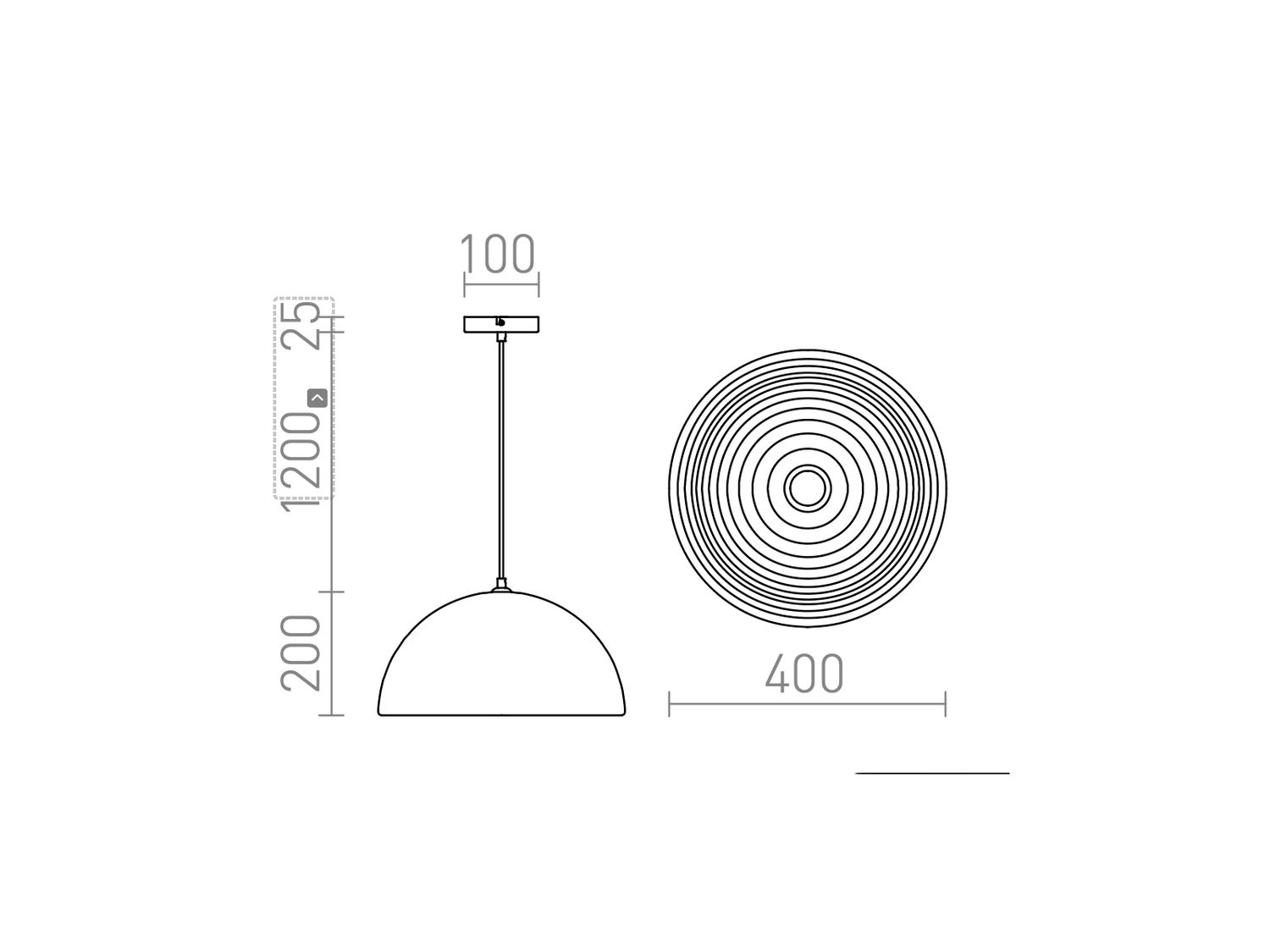 Závěsné svítidlo CARISSIMA 40, matná černá/zlatá, E27, ø40cm