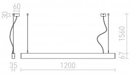 Závěsné LED svítidlo PESANTE 35, eloxovaný hliník, 40W, 3000K, 120cm