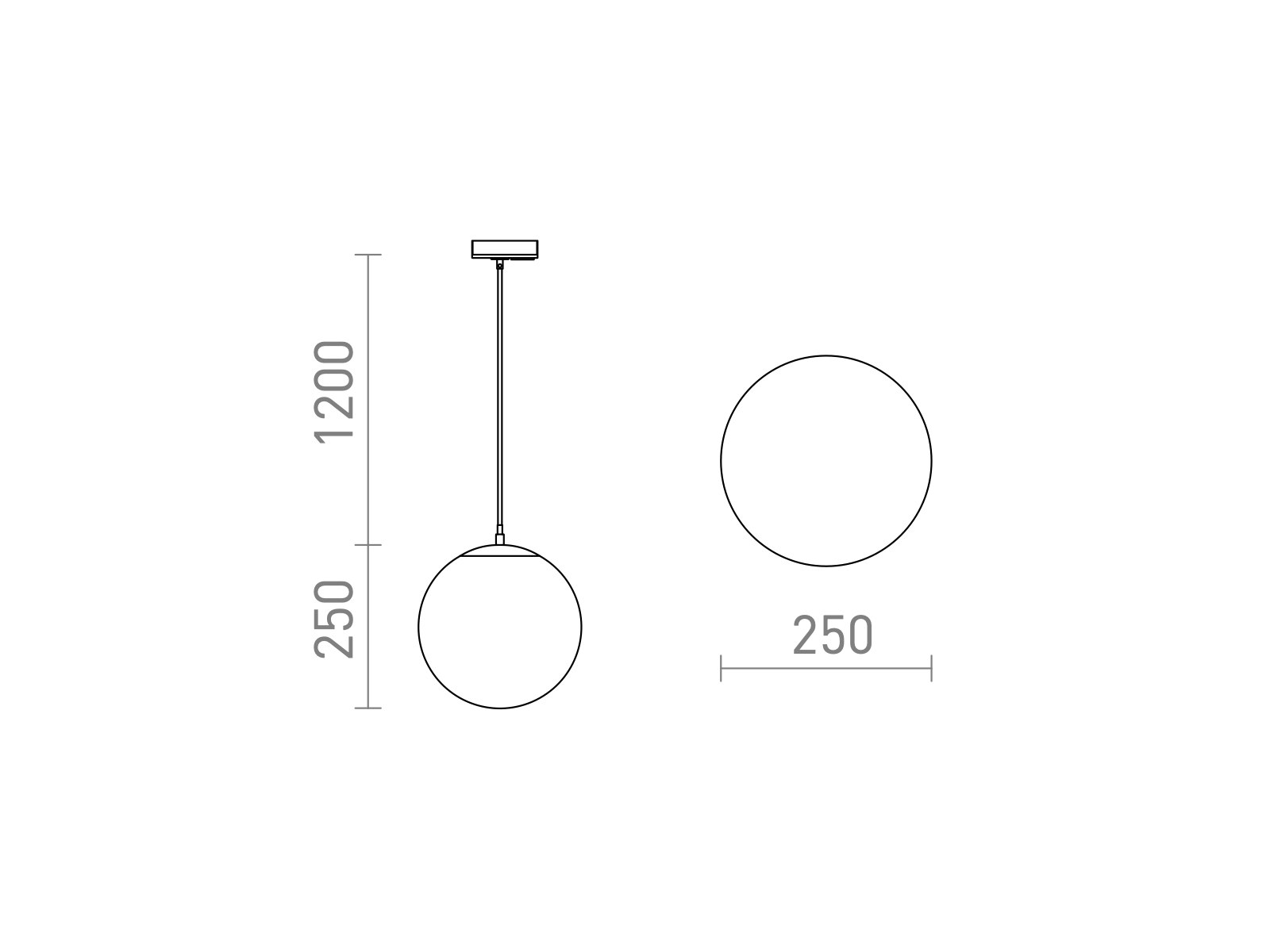 Závěsné svítidlo LUNA 25 pro jednookruhovou lištu, opálové sklo, chrom, 230V, E27, ø25cm