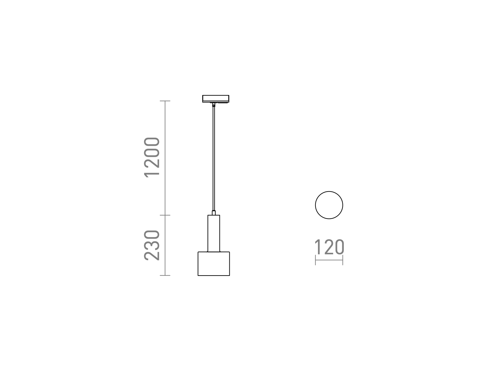 Závěsné svítidlo GIULIA 12 pro jednookruhovou lištu, bílé, chrom, 230V, E27, ø12cm