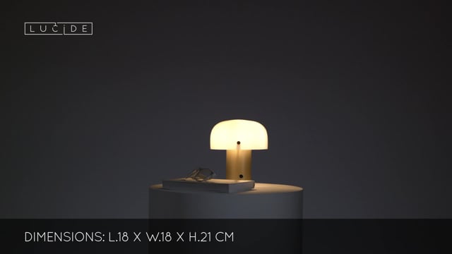 Stolní lampa Timon, matně zlatá, E14, 21cm