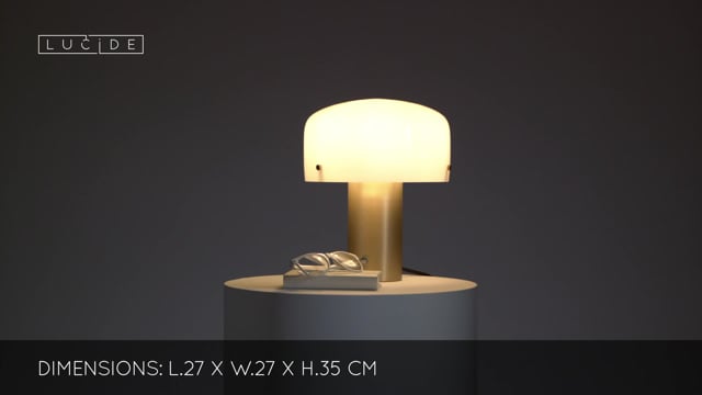 Stolní lampa Timon, matně zlatá, E27, 35cm