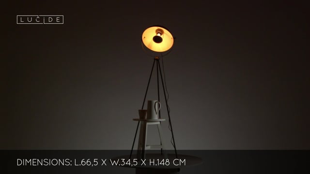 Stojací lampa Alvaro, černá, E27, 148cm