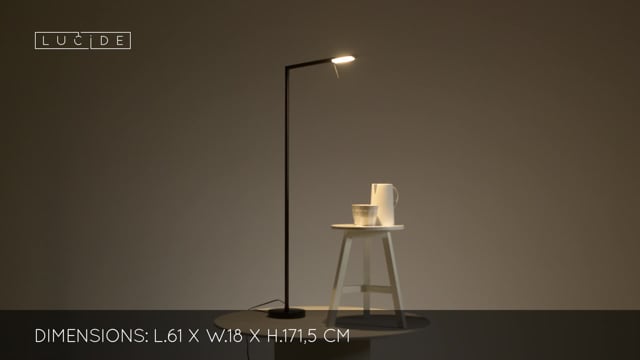 Stojací LED lampa Bergamo černá, 7,2W, 3000K, 120cm