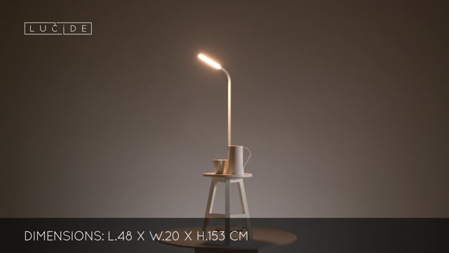 Stojací LED lampa Gilly bílá, 5W, 2700K, 153cm