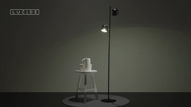 Stojací LED lampa Skanska černá, 2x5W, 3000K, 141cm