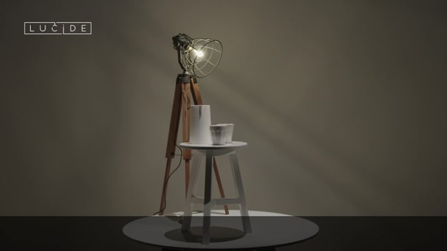 Stojací lampa Joshua, černá, E27, 105cm