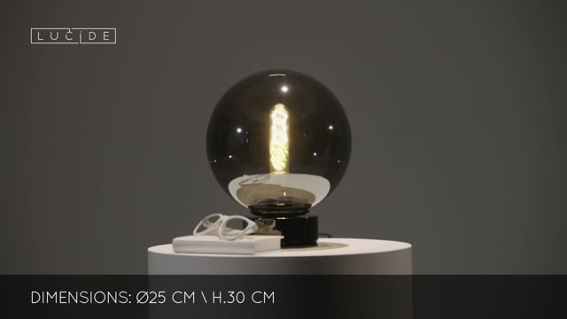 Stolní lampa Jorit, kouřově šedá, E27, ø25cm