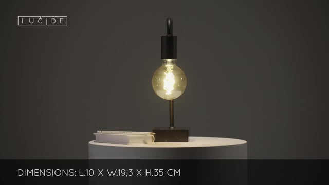 Stolní lampa Lorin, černá, E27, 35cm