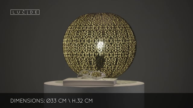 Stolní lampa Tahar, černá, E27, ø33cm