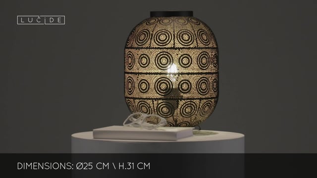 Stolní lampa Tahar, černá, E27, 31cm