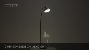 Stojací lampa Shadi, černá, E27, 160cm