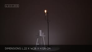 Stojací lampa Malcolm, matně zlatá/černá, E27, 128cm