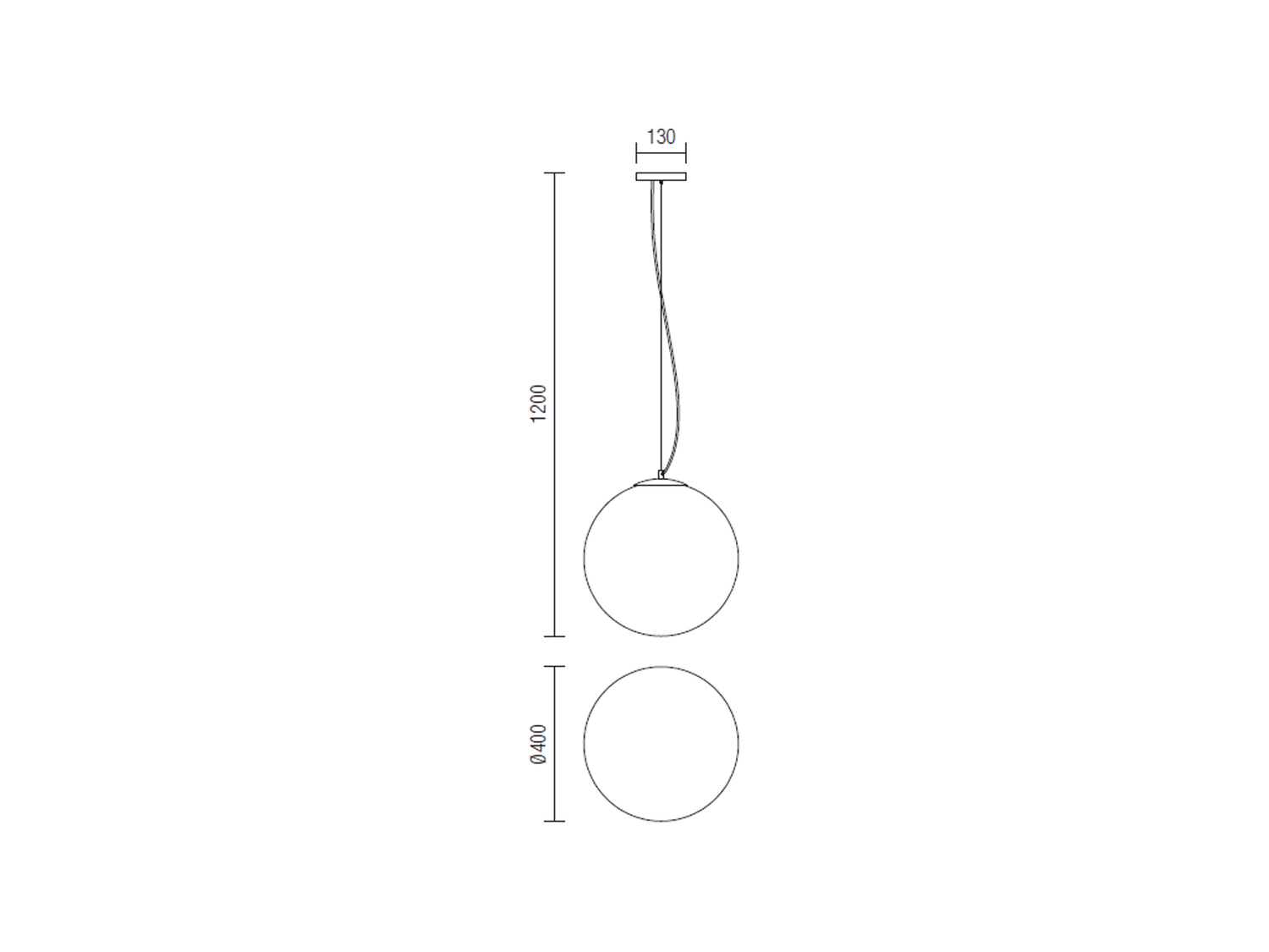 Závěsné svítidlo Ola opal, E27, ø40cm