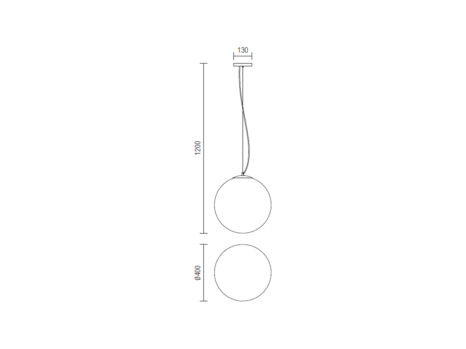 Závěsné svítidlo Ola opal, E27, ø40cm