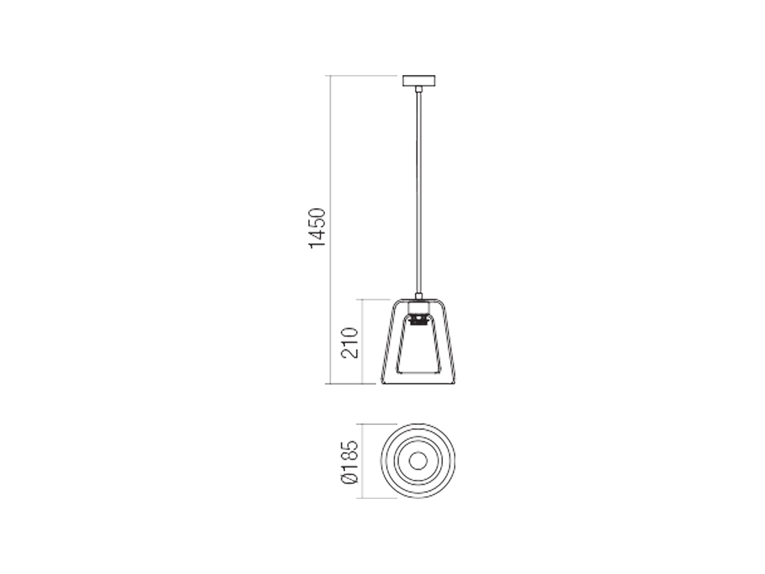 Závěsné svítidlo Owu matně černé, E27, ø18cm