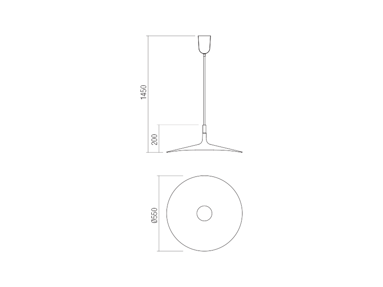 Závěsné LED svítidlo Kai matně bílé, 12W, 3000K, ø55cm