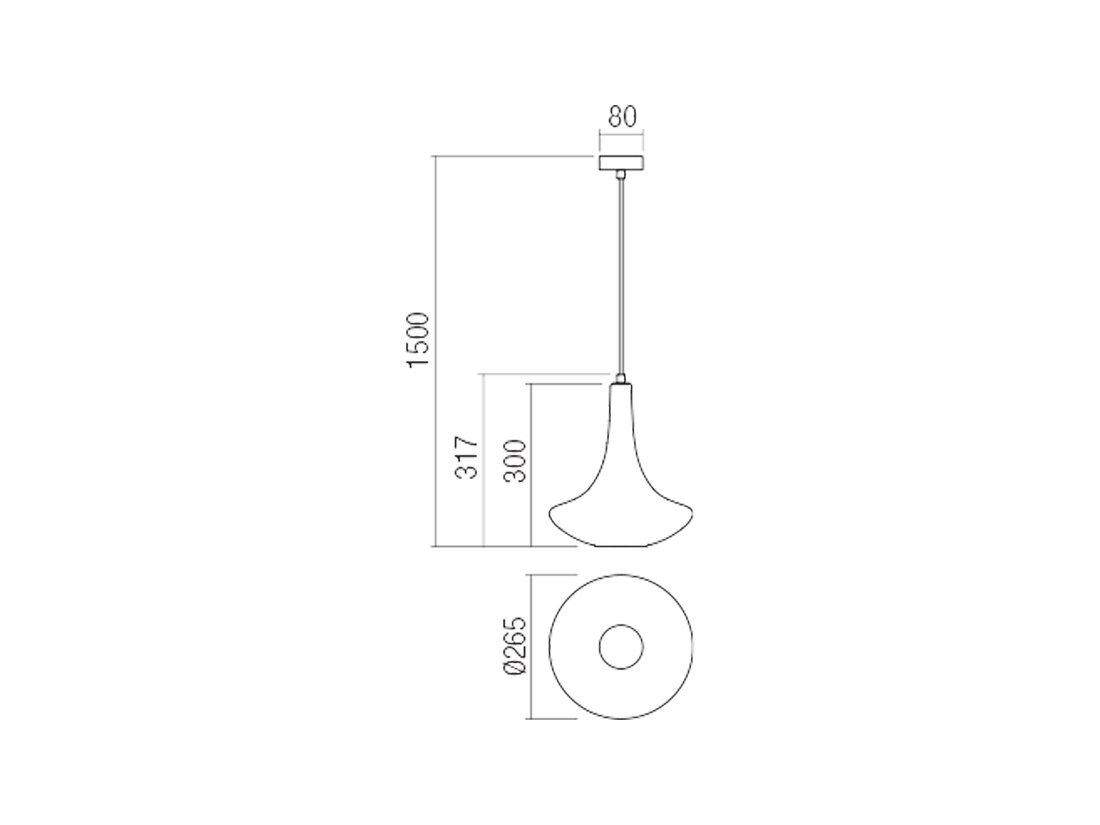 Závěsné svítidlo Decanter champagne, E27, ø26cm