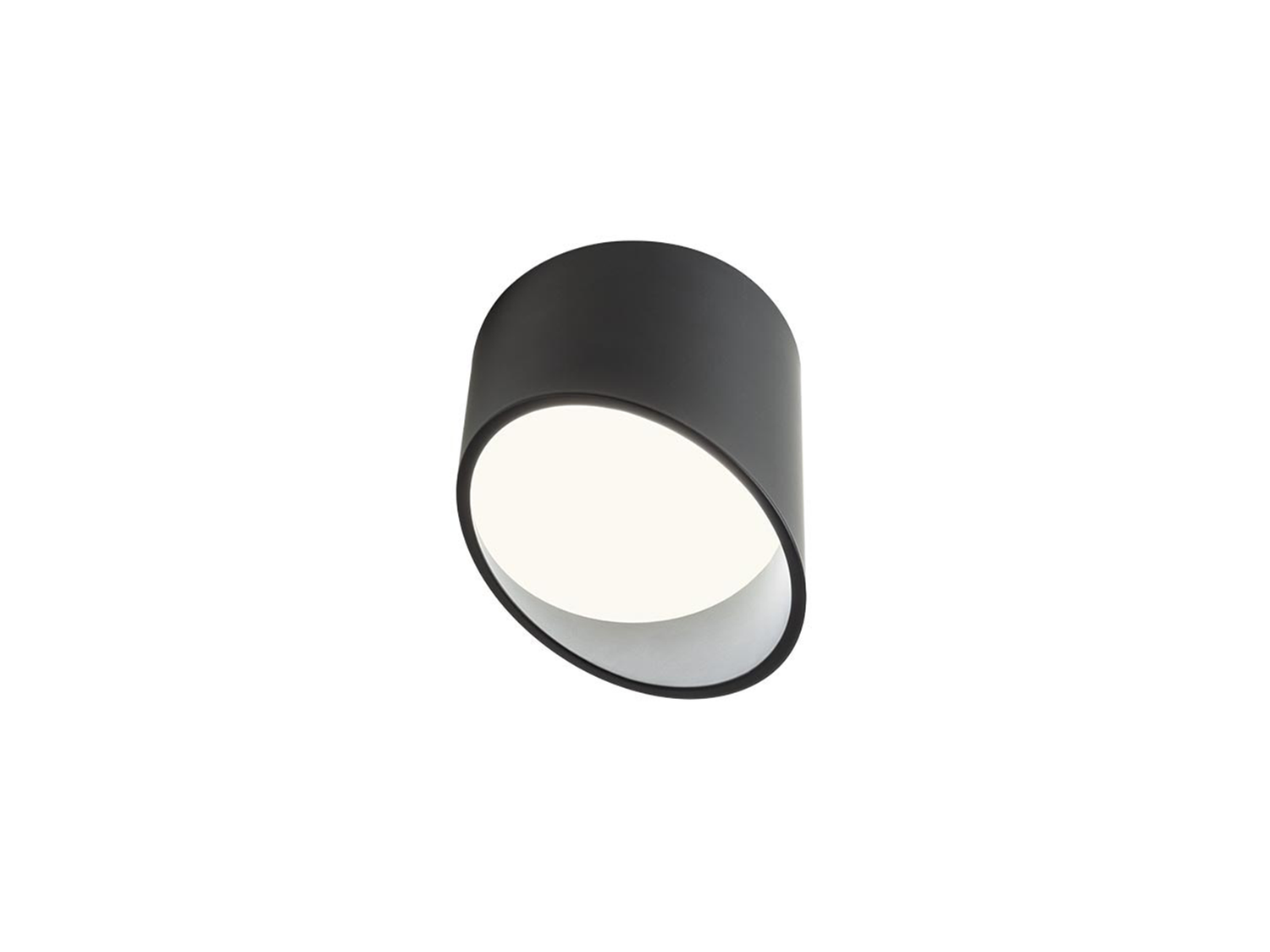 Stropní LED svítidlo Uto matně černé, 6W, 3000K, ø9cm