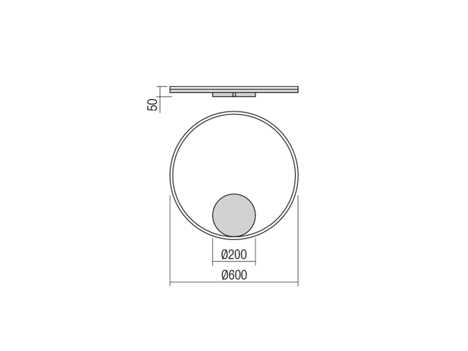 Nástěnné LED stmívatelné svítidlo Orbit bronz, 40,5W, 4000K, ø60cm