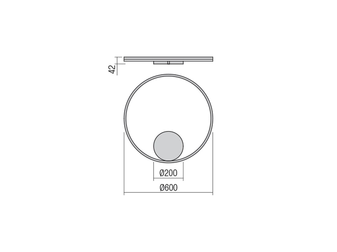 Nástěnné LED stmívatelné svítidlo Orbit bronz, 44W, 3000K, ø60cm