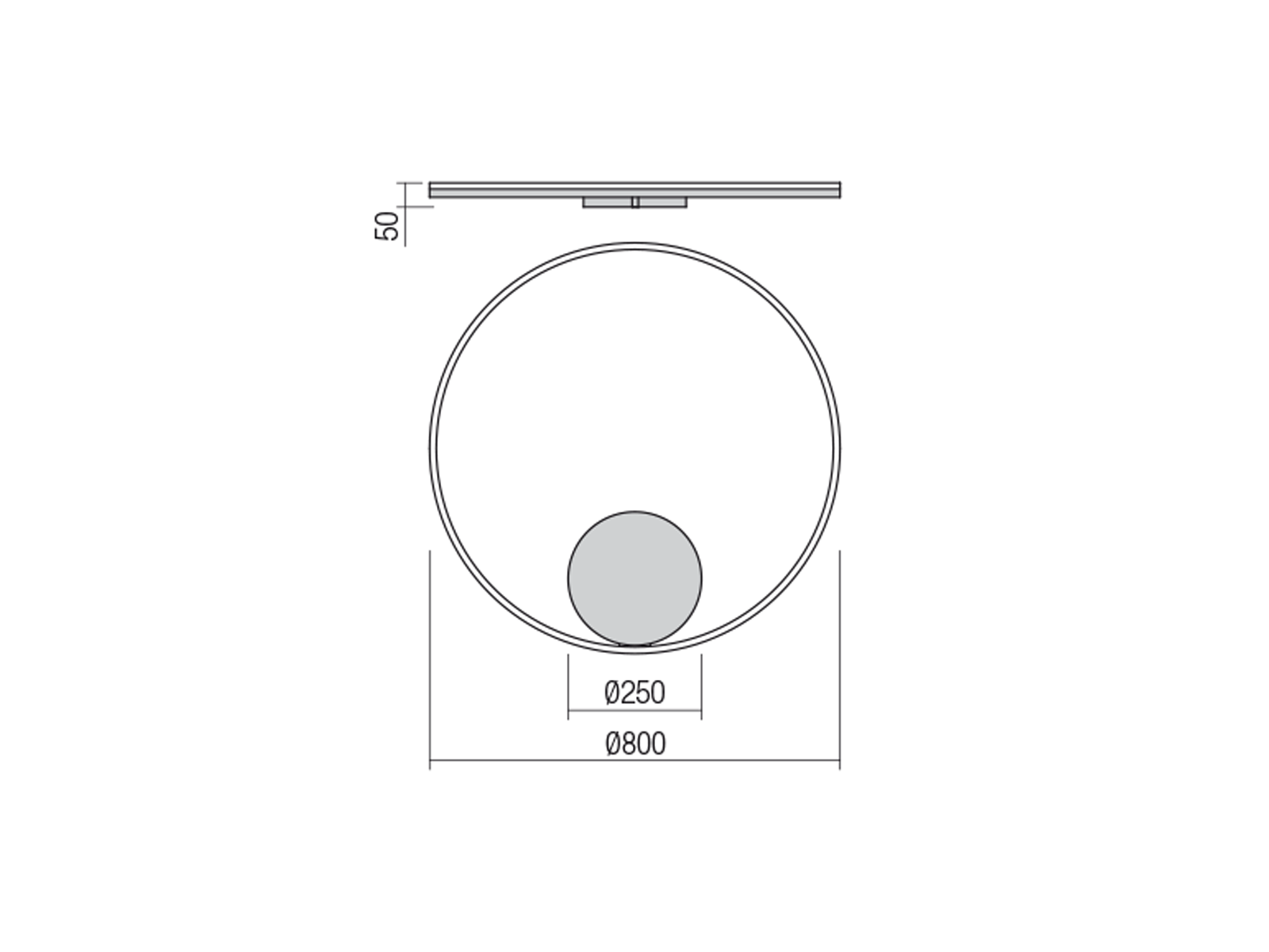 Nástěnné LED stmívatelné svítidlo Orbit bronz, 55W, 4000K, ø80cm