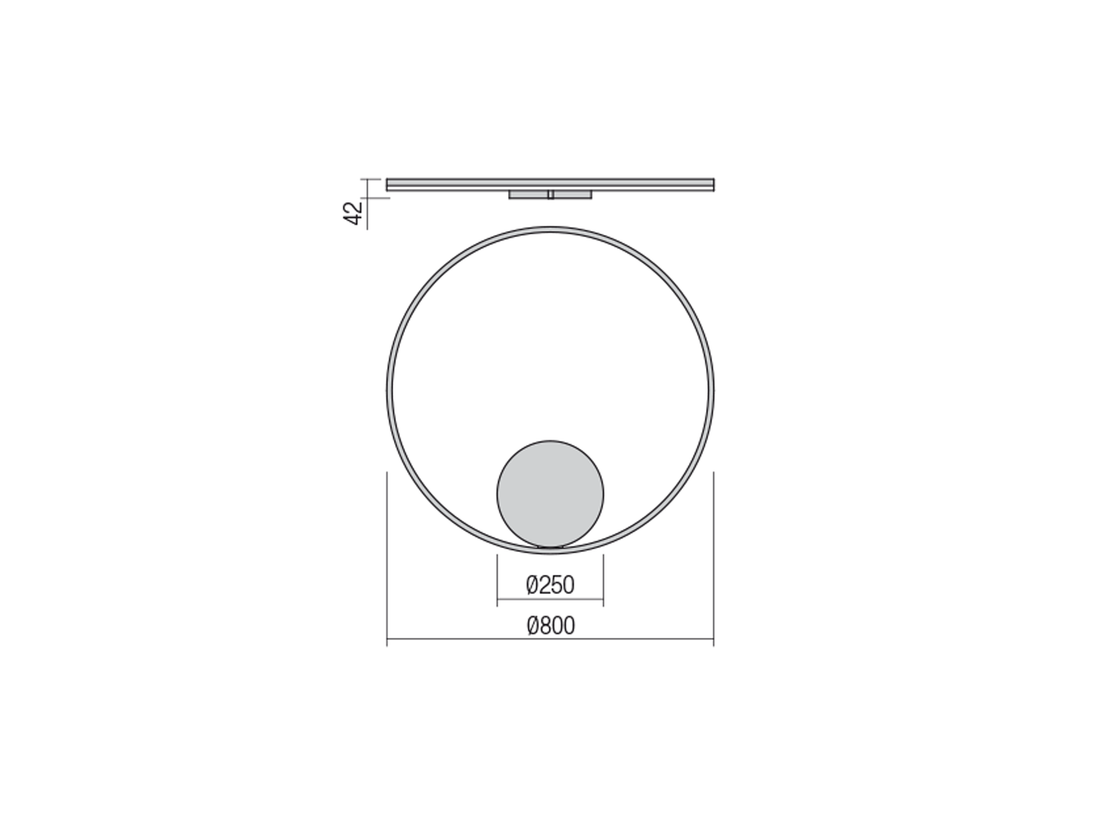 Nástěnné LED stmívatelné svítidlo Orbit bronz, 54W, 3000K, ø80cm