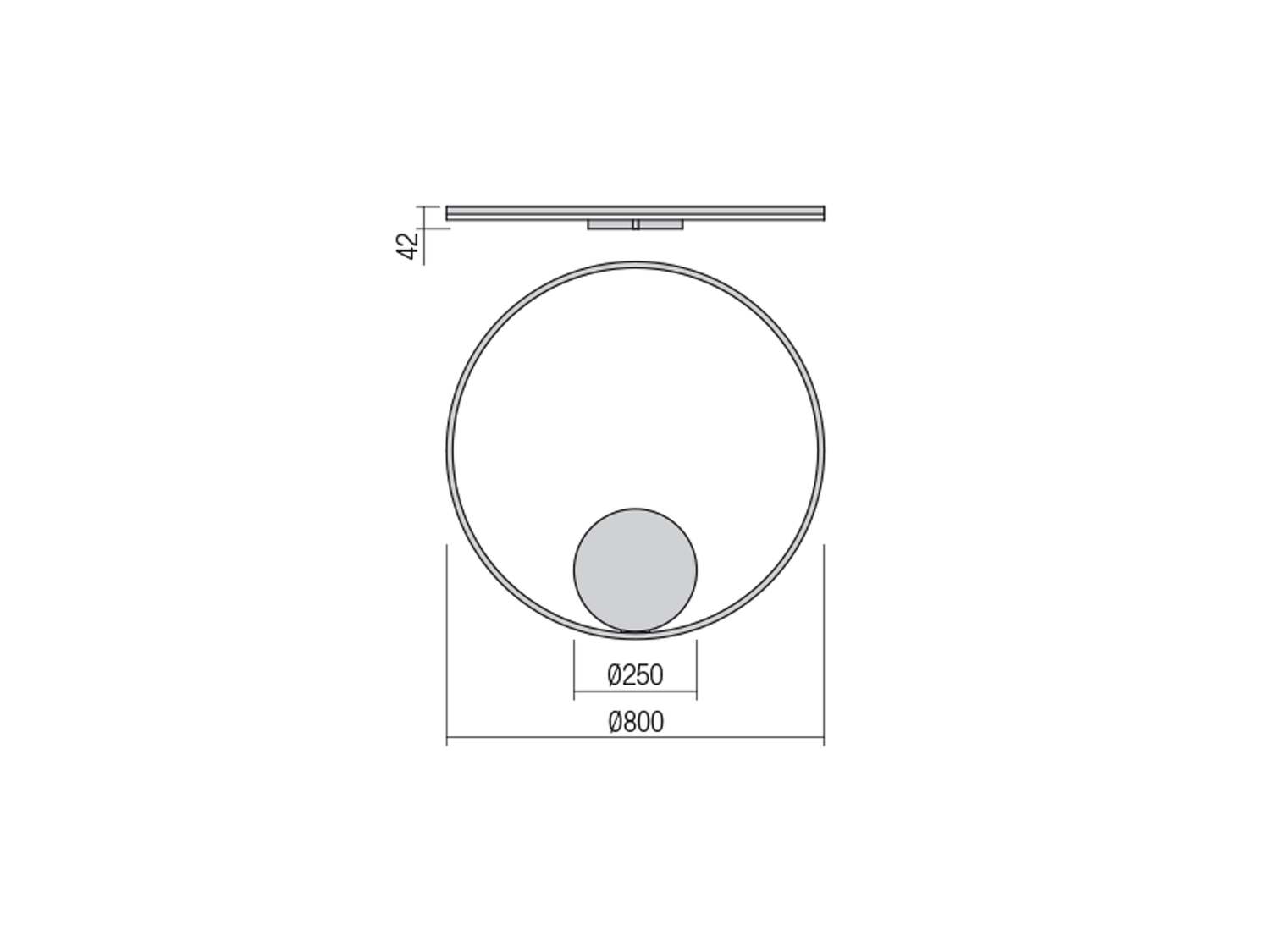 Nástěnné LED stmívatelné svítidlo Orbit bronz, 54W, 3000K, ø80cm