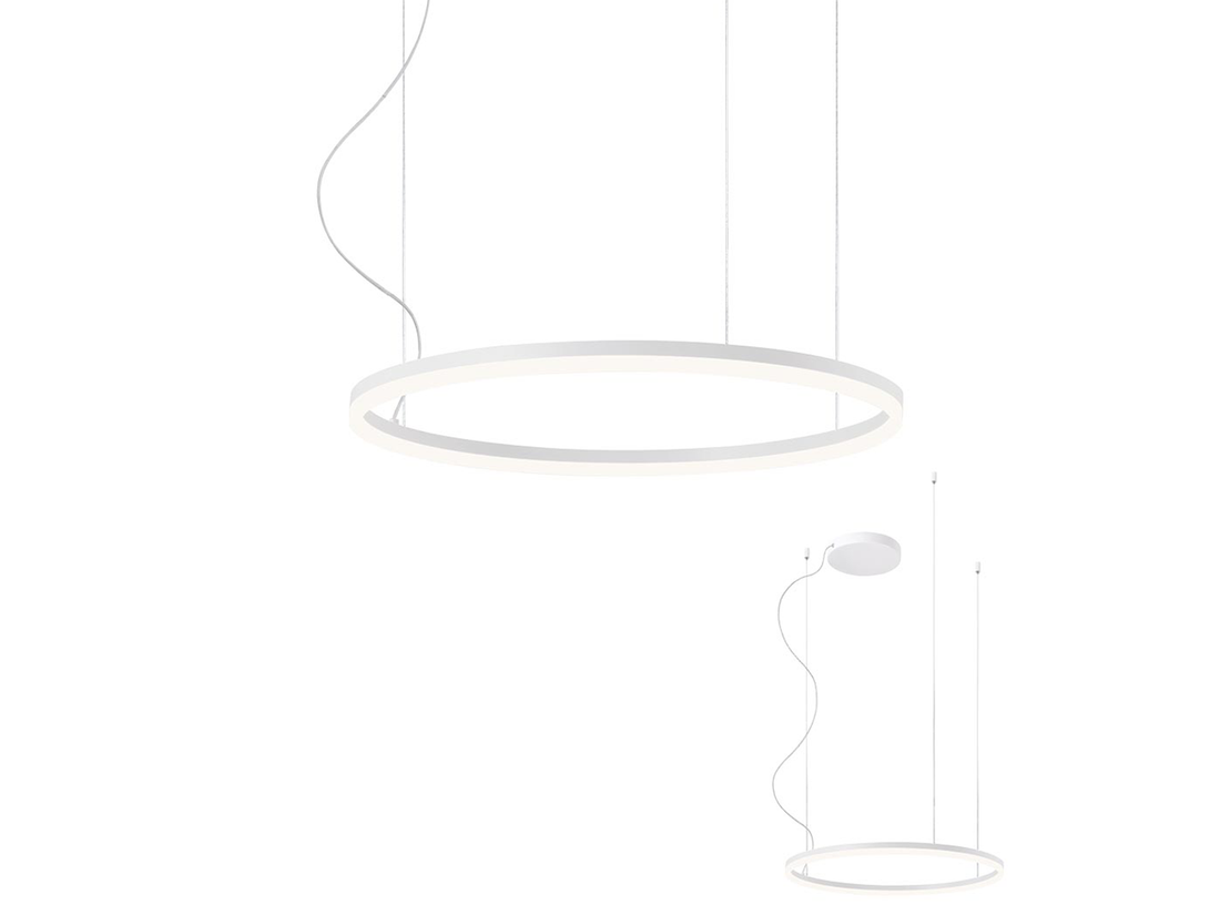 Závěsné LED stmívatelné svítidlo Orbit pískově bílá, 42W, 4000K, ø60cm