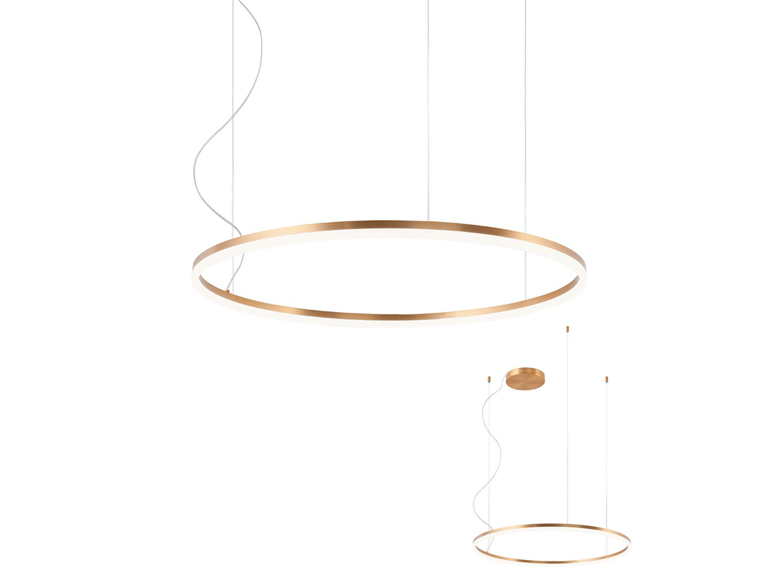 Závěsné LED stmívatelné svítidlo Orbit bronz, 55W, 3000K, ø80cm