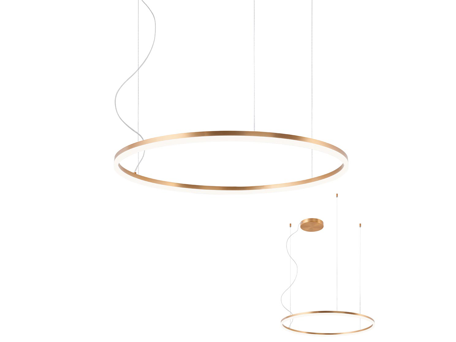 Závěsné LED stmívatelné svítidlo Orbit bronz, 55W, 4000K, ø80cm