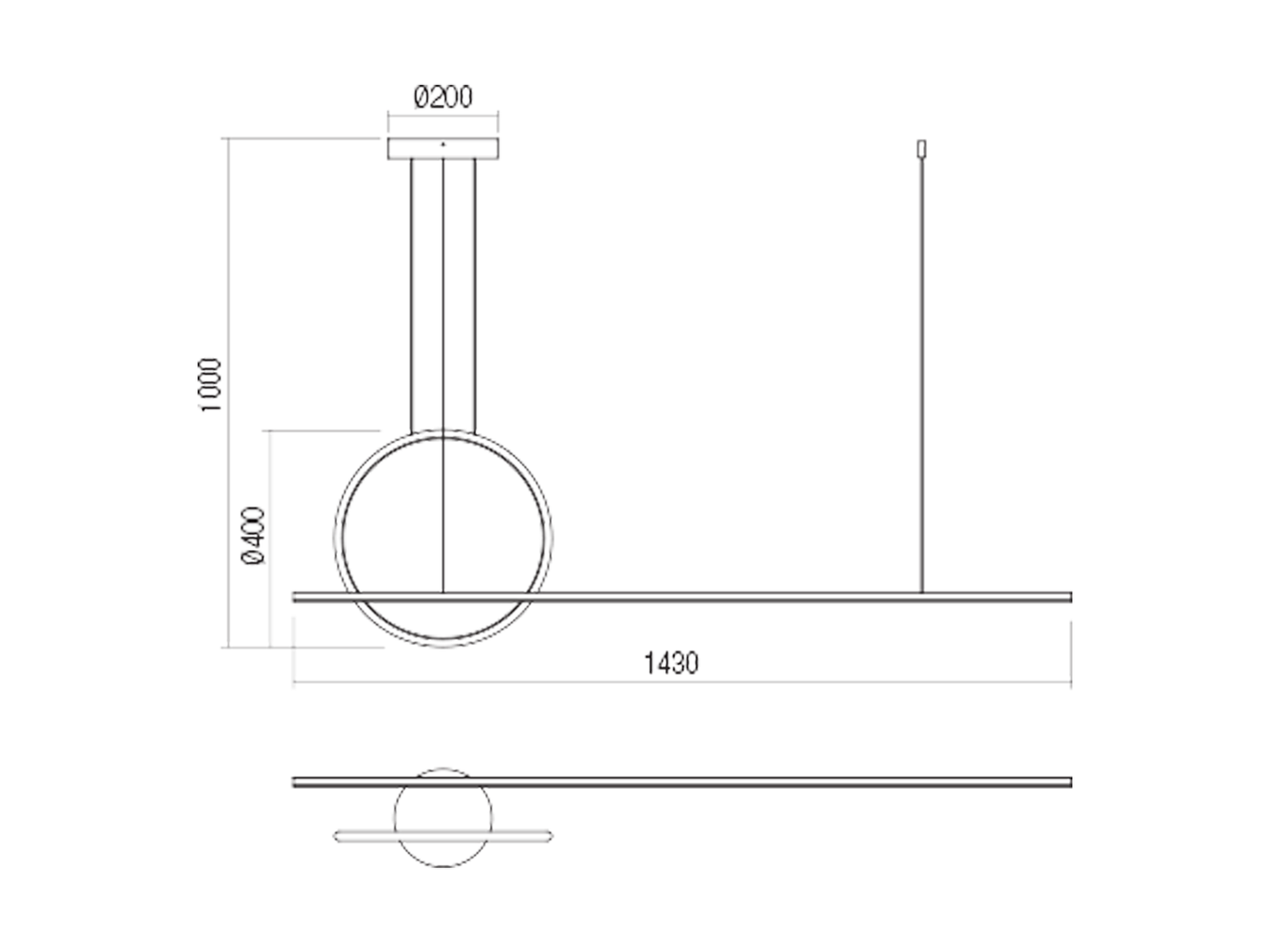 Závěsné LED svítidlo stmívatelné Giotto matně bílé, 46W, 3000K, 143cm