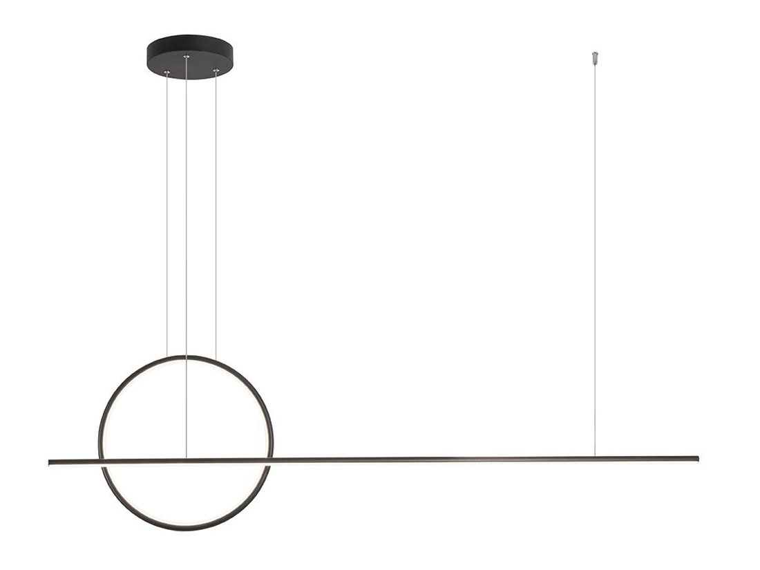 Závěsné LED svítidlo stmívatelné Giotto matně černé, 46W, 4000K, 143cm