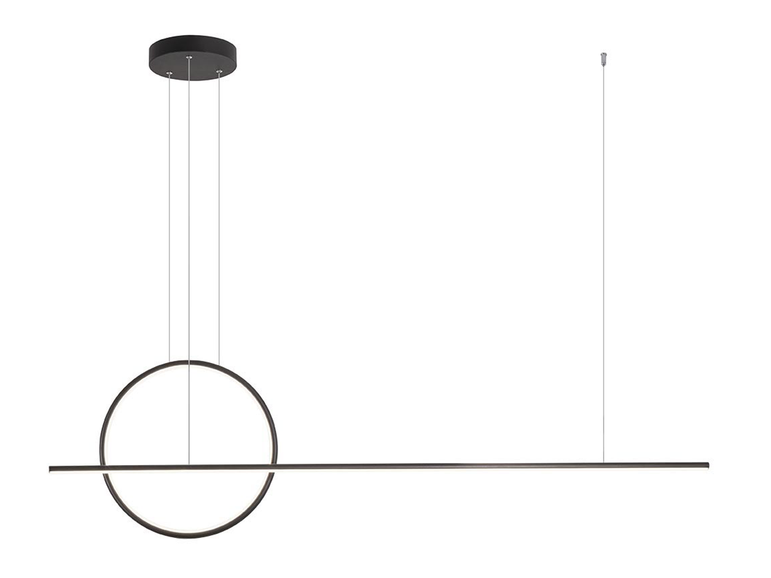 Závěsné LED svítidlo stmívatelné Giotto matně černé, 46W, 4000K, 143cm