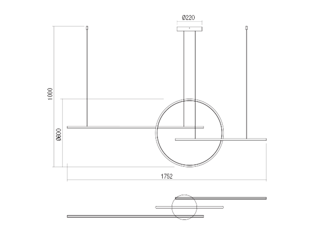 Závěsné LED svítidlo stmívatelné Giotto matně bílé, 56W, 3000K, 175cm