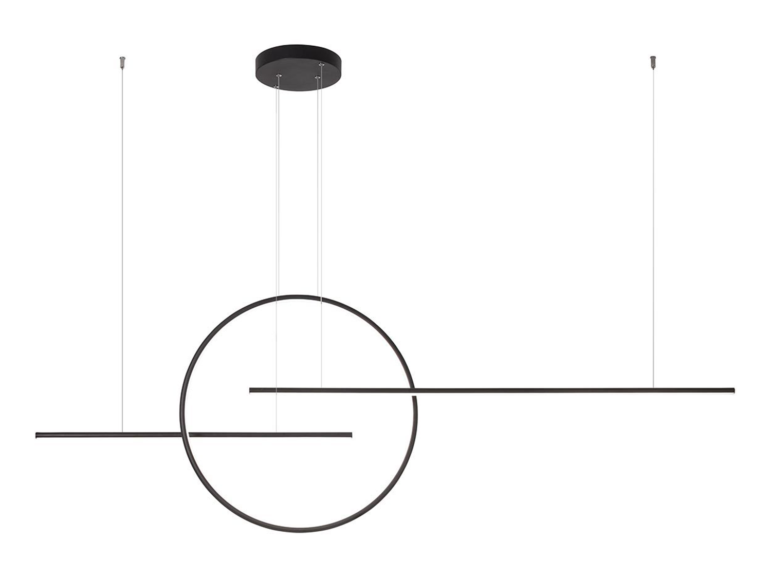 Závěsné LED svítidlo stmívatelné Giotto matně černé, 56W, 3000K, 175cm