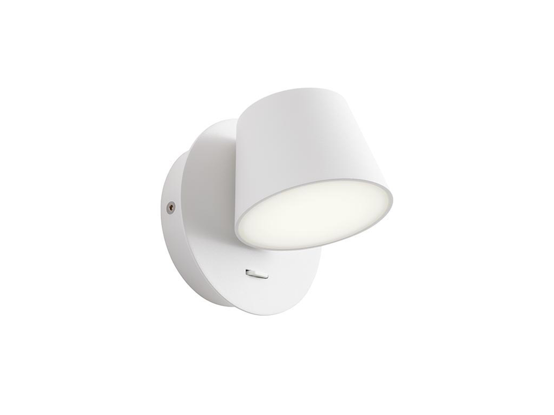 Nástěnné LED svítidlo Shaker bílé, 6W, 3000K, ø12cm