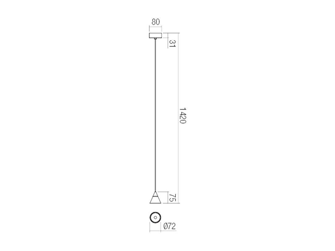 Závěsné LED svítidlo Eiko pískově bílé, 6W, 3000K, ø7,2cm