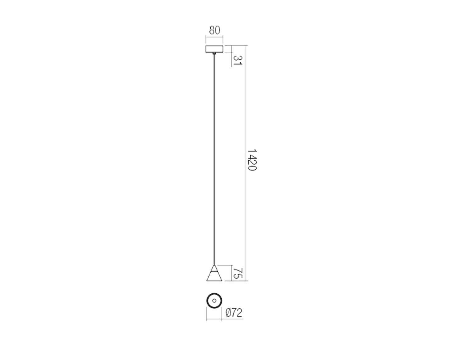 Závěsné LED svítidlo Eiko pískově černé, 6W, 3000K, ø7,2cm