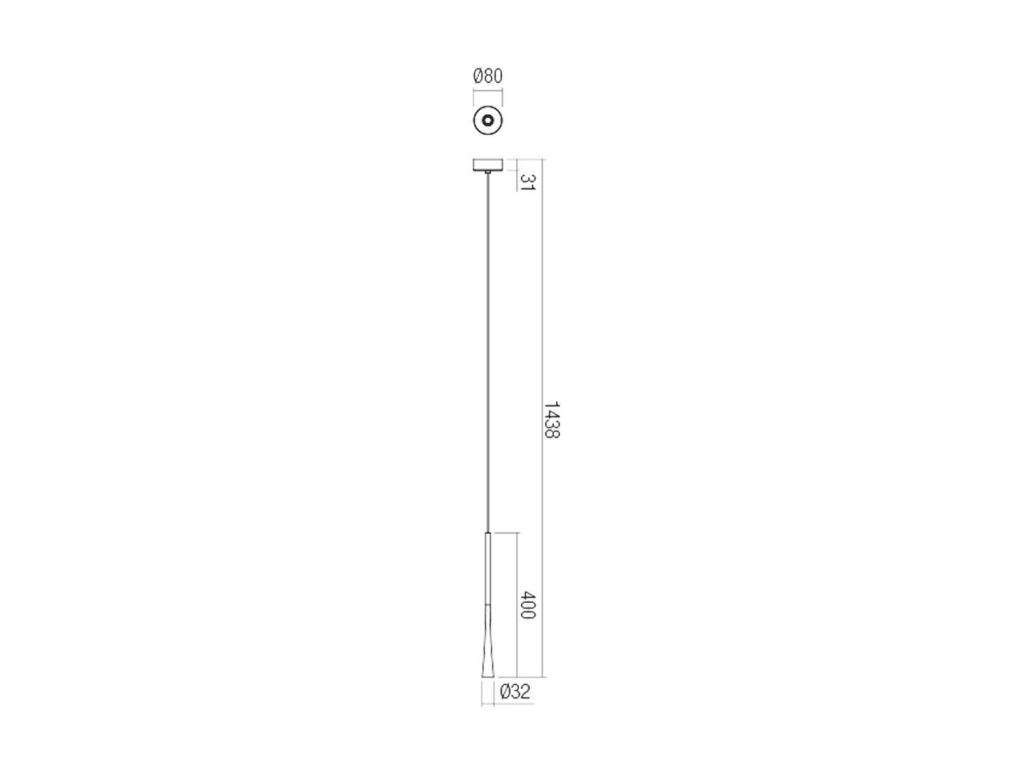 Závěsné LED svítidlo Ito pískově černé, 6W, 3000K, 40cm