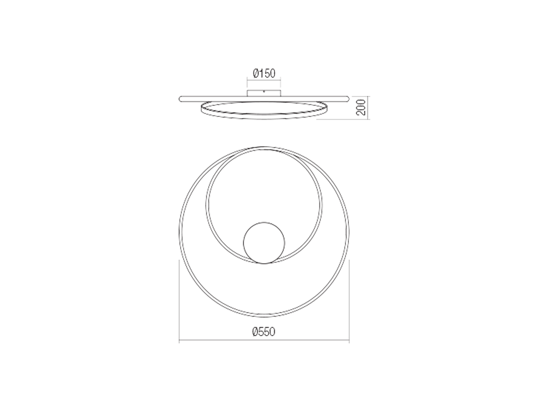 Stropní LED stmívatelné svítidlo Torsion bronz, 29W, 3000K, ø55cm