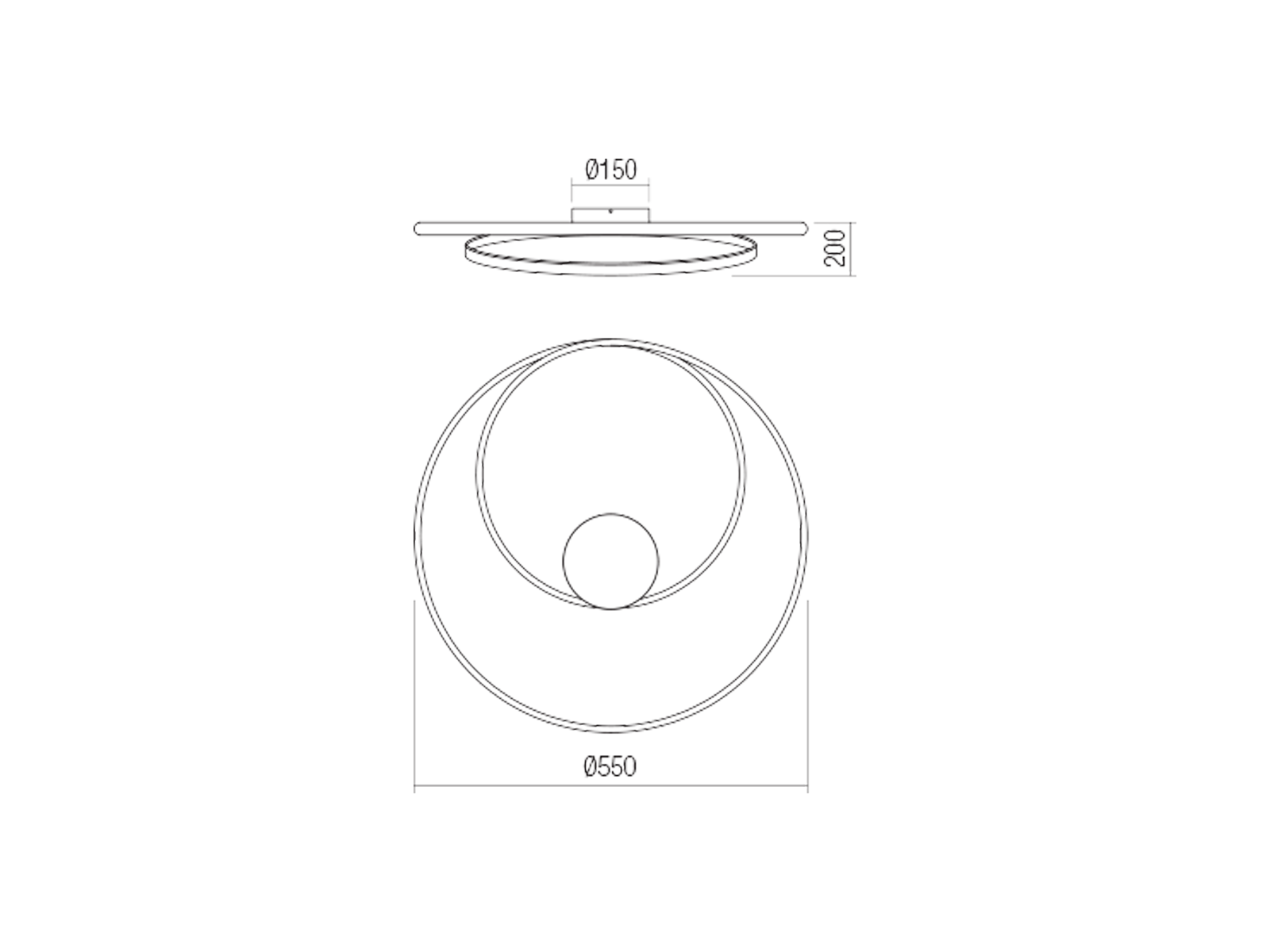 Stropní LED stmívatelné svítidlo Torsion bronz, 29W, 3000K, ø55cm