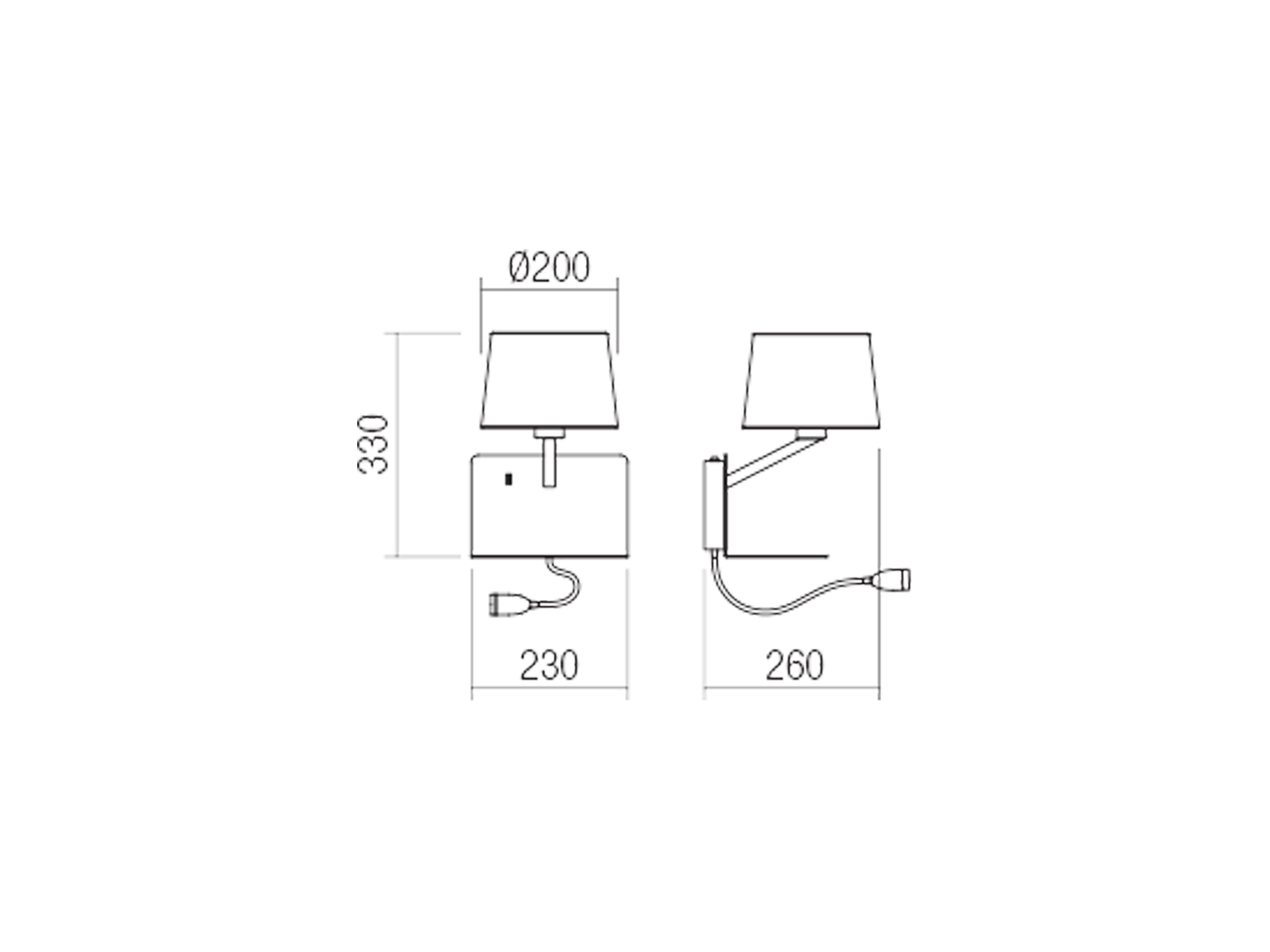 Nástěnná LED lampa Tomo matně bílé, E27 + 6W, 3200K, ø20cm