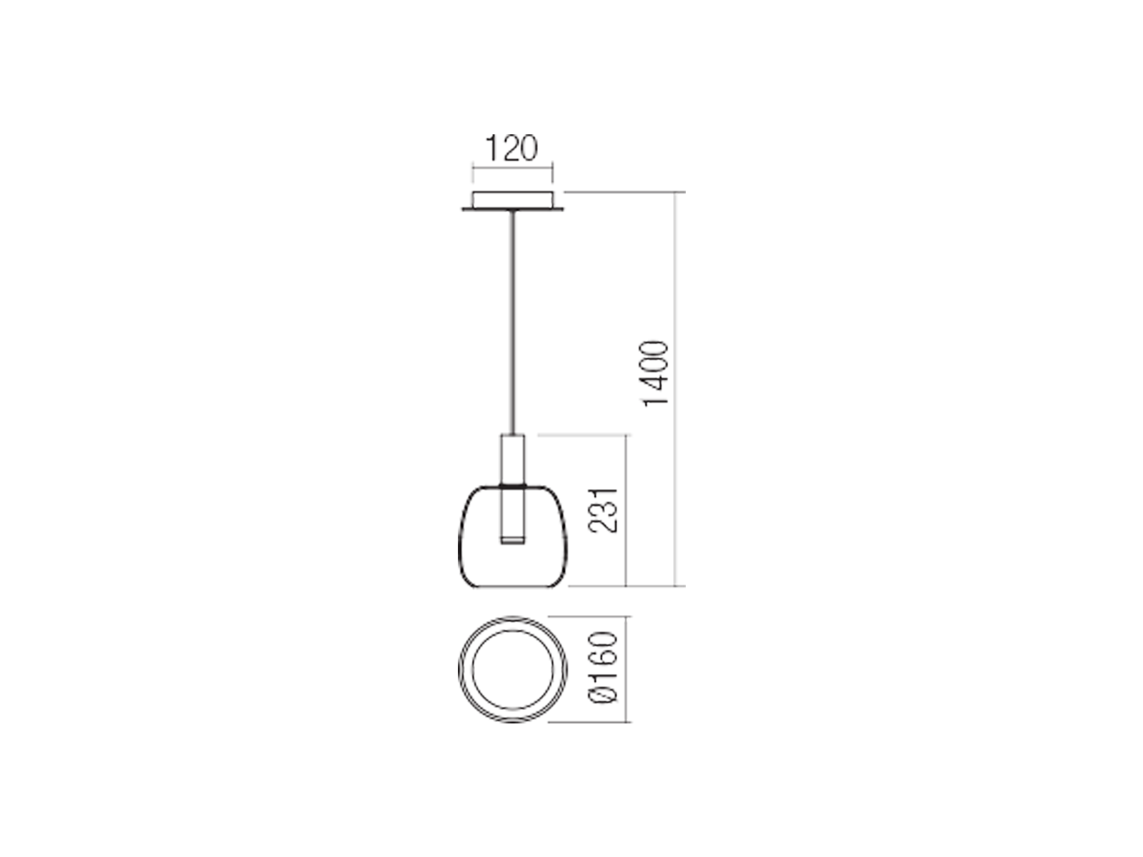 Závěsné LED svítidlo Candela matně zlaté, 8W, 3000K ø16cm