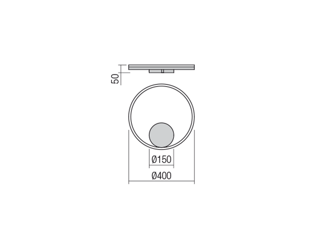 Nástěnné LED stmívatelné svítidlo Orbit pískově černé, 26W, 3000K, ø40cm