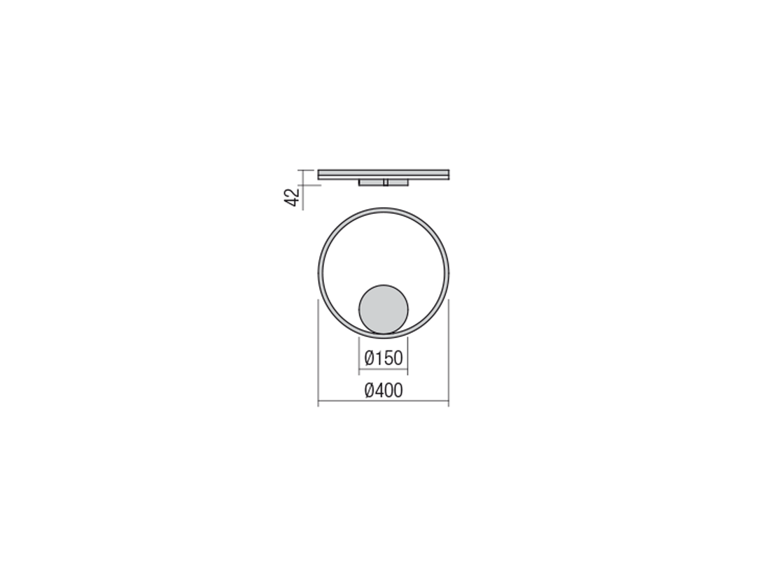 Nástěnné LED stmívatelné svítidlo Orbit pískově černé, 24,5W, 4000K, ø40cm