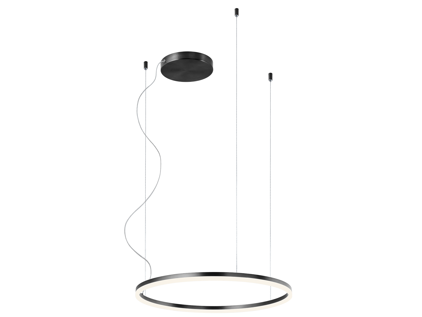 Závěsné LED stmívatelné svítidlo Orbit pískově černá, 42W, 3000K, ø60cm