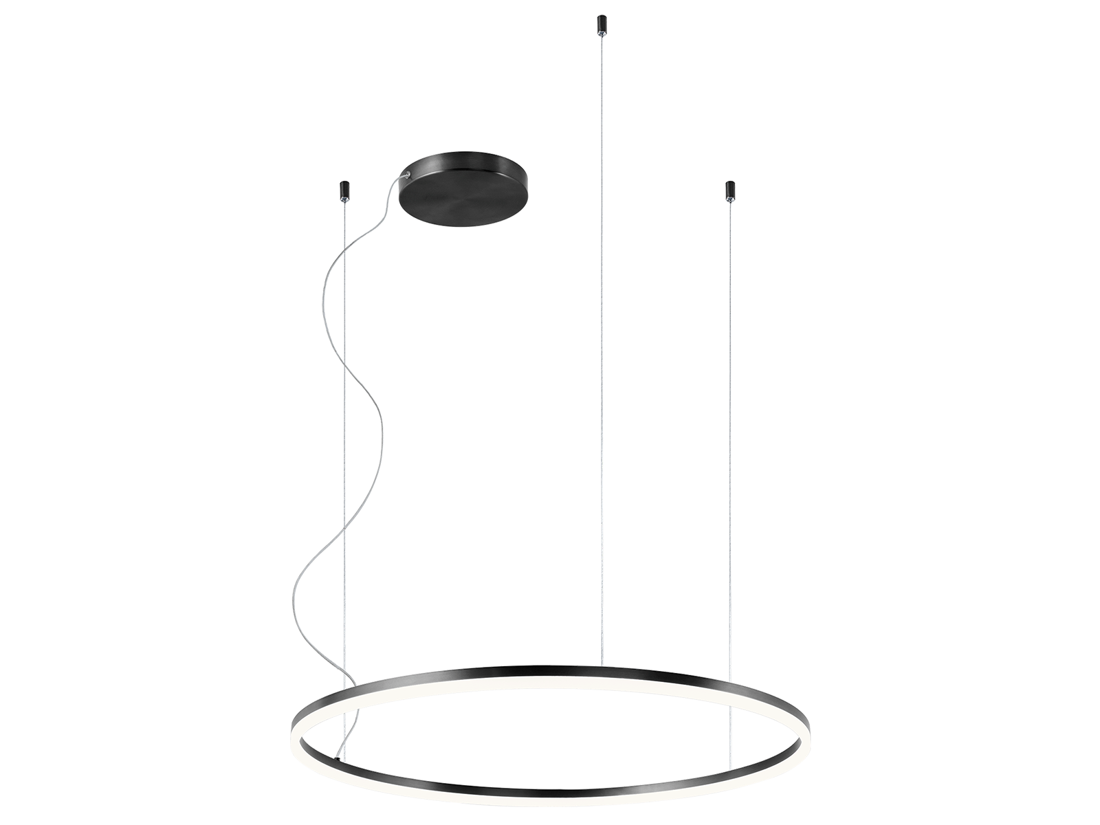 Závěsné LED stmívatelné svítidlo Orbit pískově černá, 55W, 3000K, ø80cm