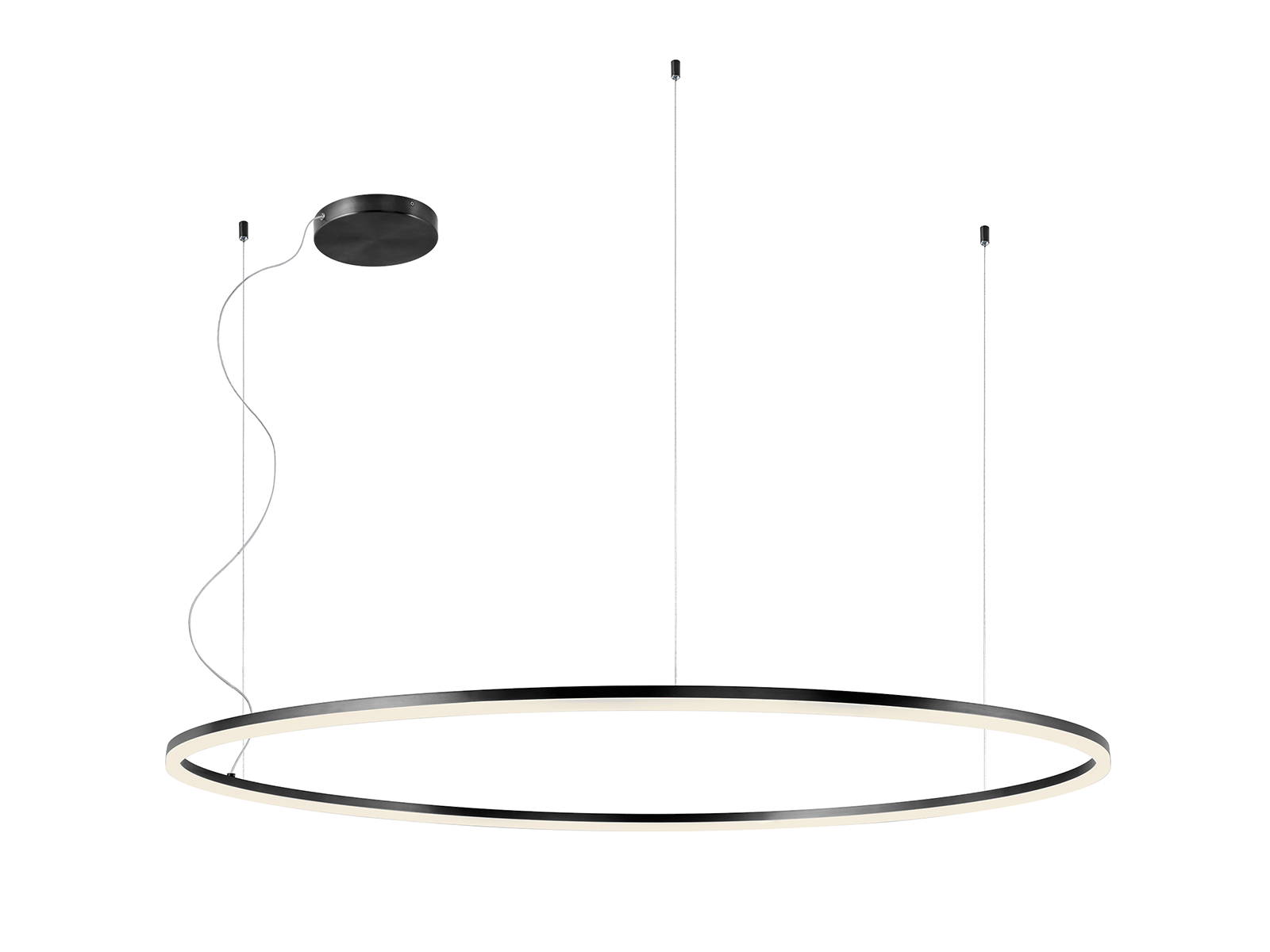 Závěsné LED stmívatelné svítidlo Orbit pískově černá, 110W, 4000K, ø150cm