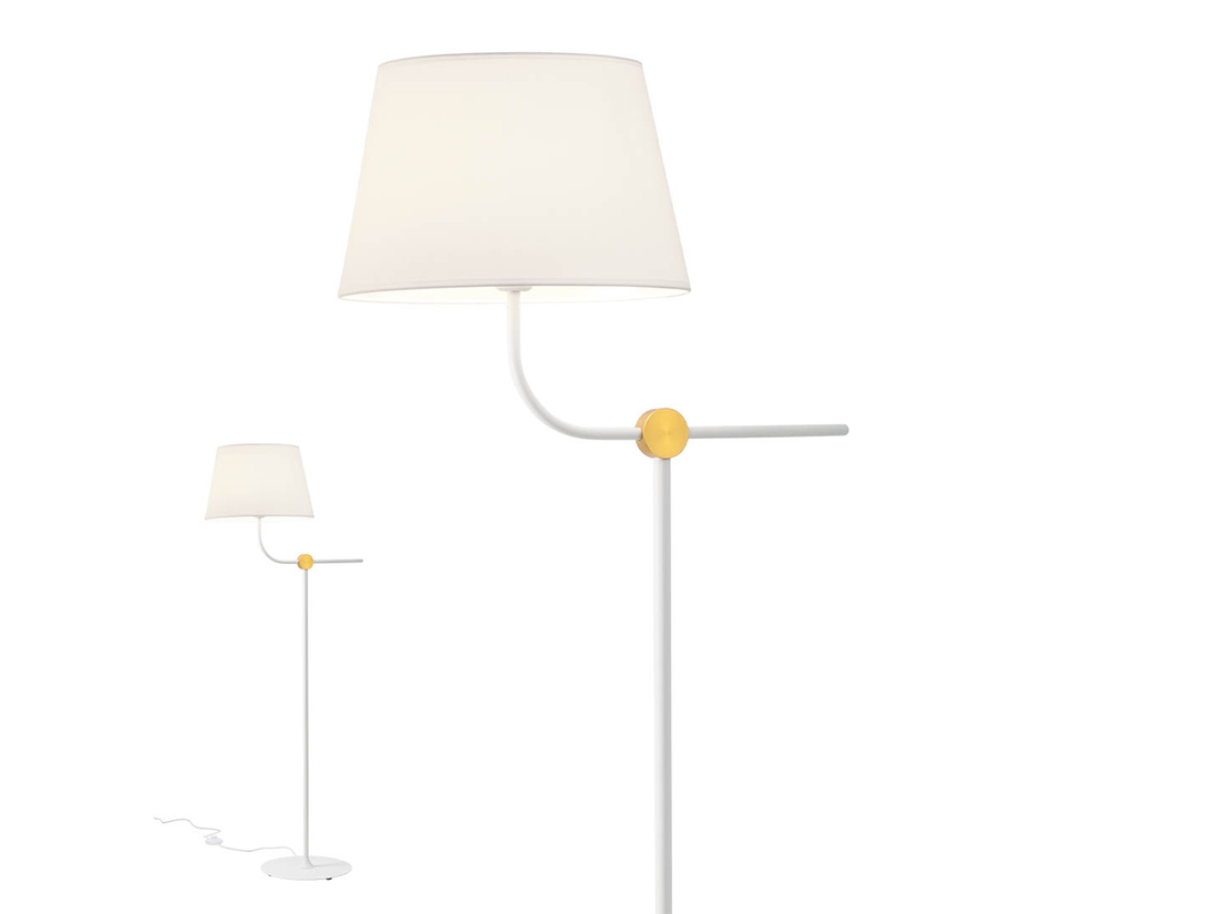 Stojací lampa Morris matně bílá, E27, 150cm